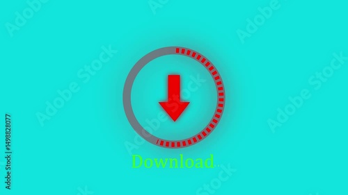  Download Bar Circle animation, Simple Download button icon. Arrow suggests for downloading. Click for download. Arrow symbol. file downloading concept motion background.