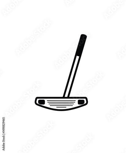 Vector black golf club icon. Game equipment. Professional sport, classic golf club for official competitions and tournaments. Isolated illustration.
