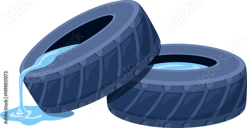 Emptying Water From Old Tires