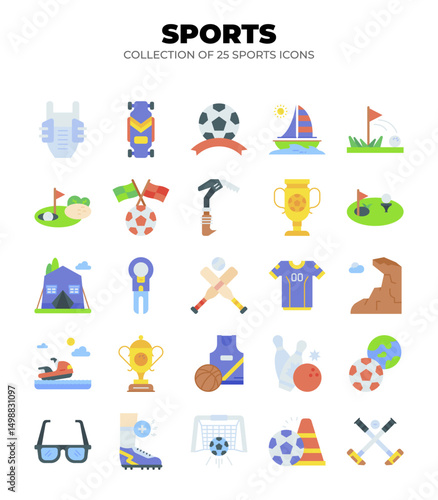 Collection of 25 Colorful Sports Icons