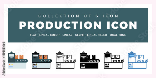 Pack of 6 Vector production icon
