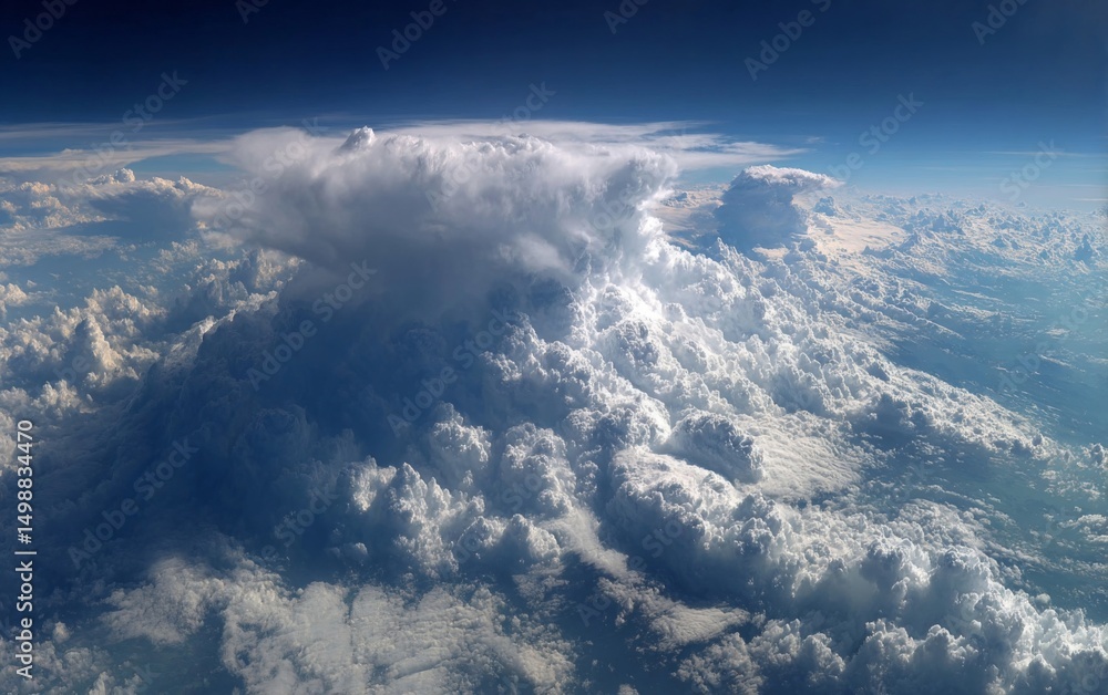 Naklejka premium Aerial View of Massive Cumulus Cloudscape