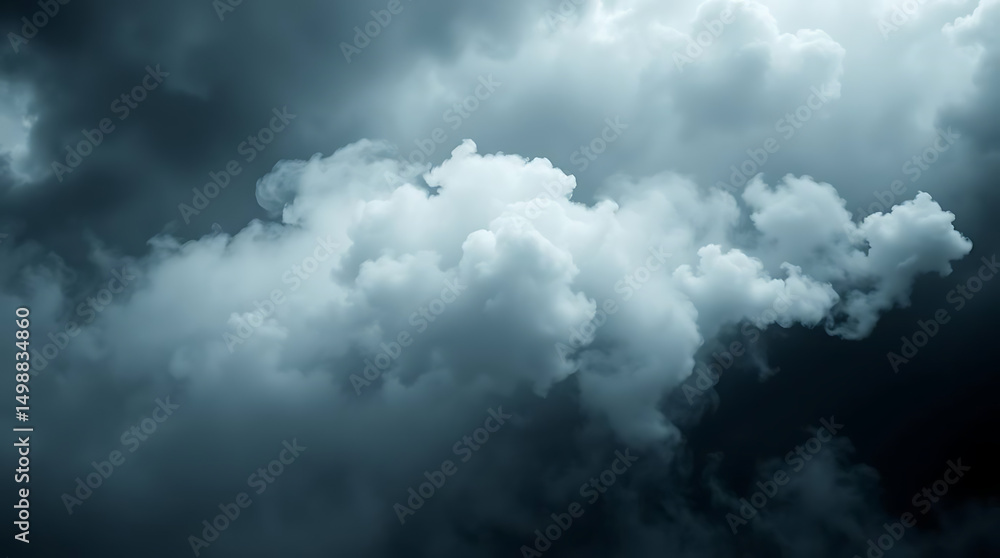 Fototapeta premium Moody Skies Ethereal Cloudscape of Smoke-Like Hues Evoking Tranquility and Drama Amidst the Heavens in Artistic Detail