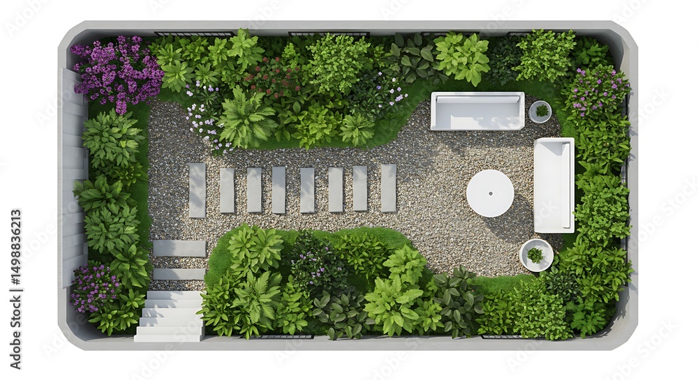 Fototapeta premium Rooftop garden design plan