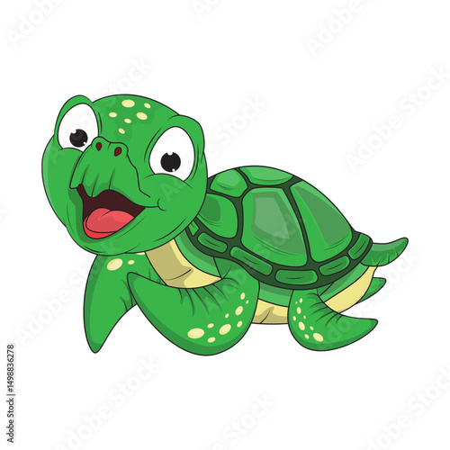 Cute Turtle Animal Cartoon Illustration