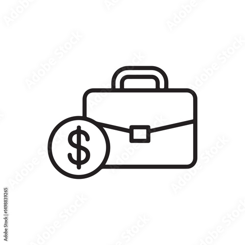 Money case icon Outline money case vector icon for web design isolated on white background