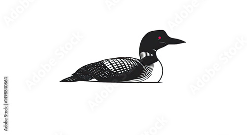 Foto A graceful loon silhouette rendered in clean line art, a simple yet elegant vector illustration