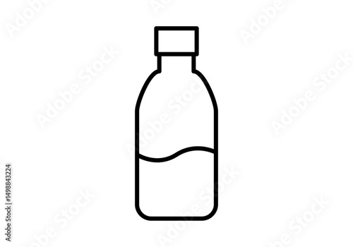 Icono negro de botella con bebida