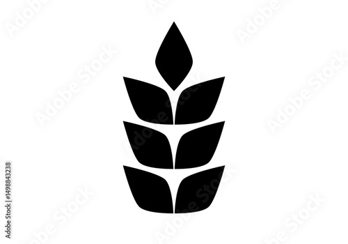 Icono negro de espiga de trigo