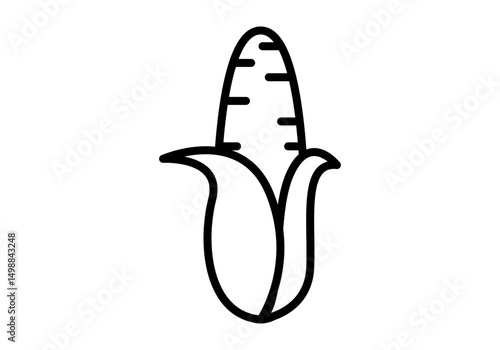 Icono negro de mazorca de maíz