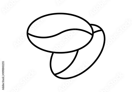 Icono negro de dos granos de café