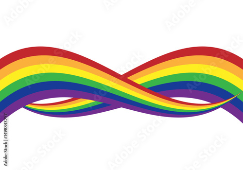 Bandera LGBTIQ+ retorcida y ondulada
