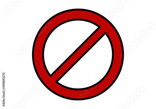 Señal de prohibido rojo con trazo negro
