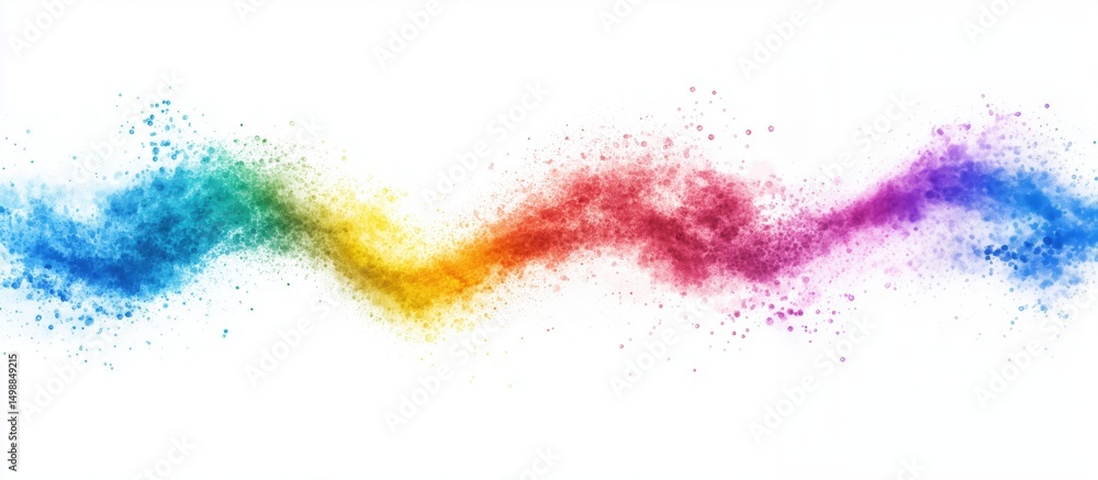 Obraz premium Colorful abstract powder splash creating vibrant wave pattern on white background