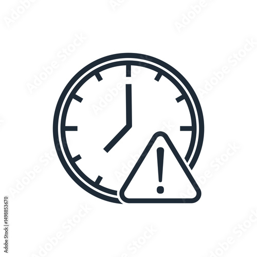 Deadline, date or time. Vector linear icon illustration isolated on white background.