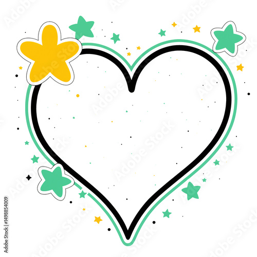 botanical heart with bloomi...