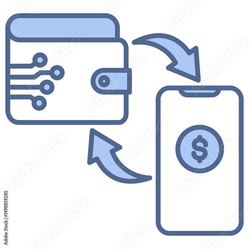 Peer To Peer Transfer Blue Icon