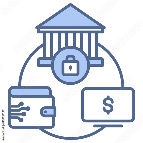 Payment Gateway Blue Icon