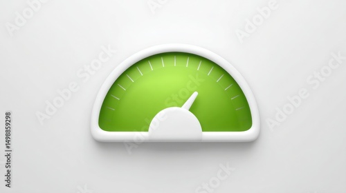 Green speedometer illustrating real-time fib tunnel compression meter icon concept measuring financial performance