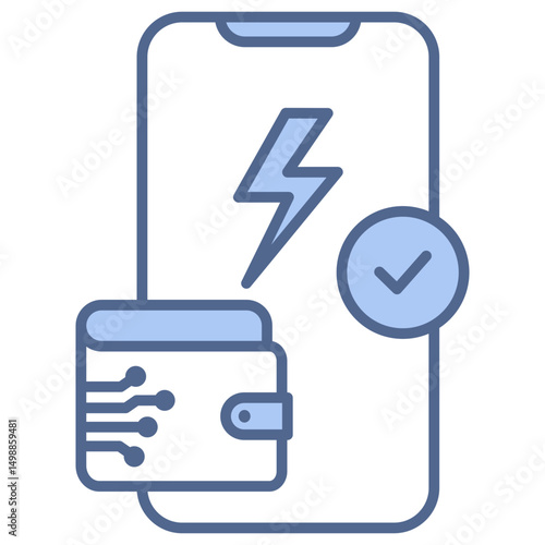 Mobile Recharge Blue Icon