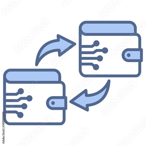 Wallet To Wallet Transfer Blue Icon