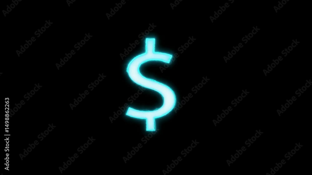 Neon dollar icon and glowing currency sign animation. Perfect for videos about the digital currency market, USD, or finance trends. Neon dollar icon and glowing currency sign animation. Perfect for videos about the digital currency market, USD, or finance trends.