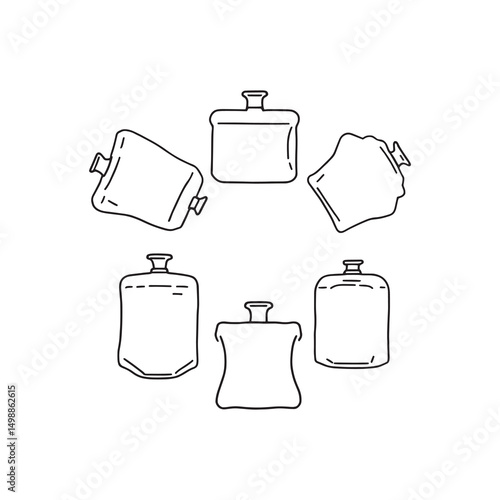 ambu bag respiratory support device simple line drawing