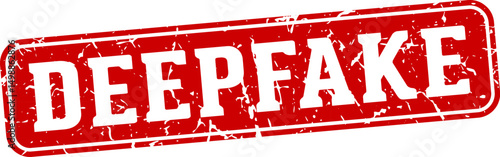 deepfake rectangular sign. deepfake stamp