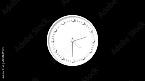 Wallpaper Mural Animated white wall clock on black background. Time speeding up effect for productivity, countdown visuals, or time-lapse storytelling. Torontodigital.ca