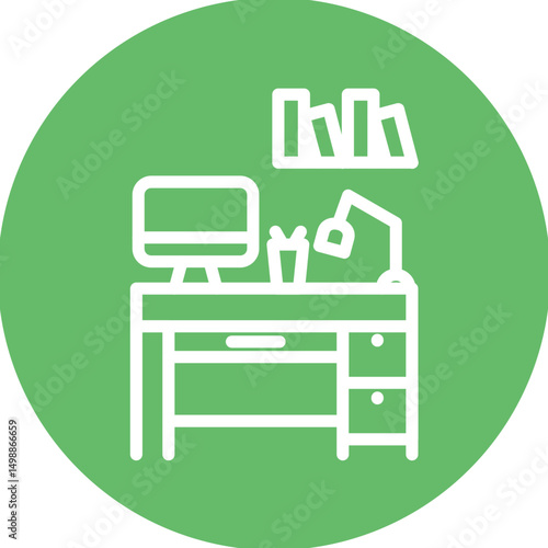 Home Office Desk Icon