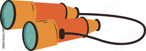 Orange Binoculars Illustration 