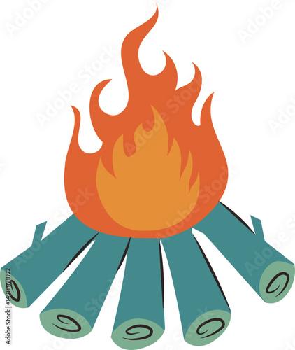 Burning Campfire Illustration