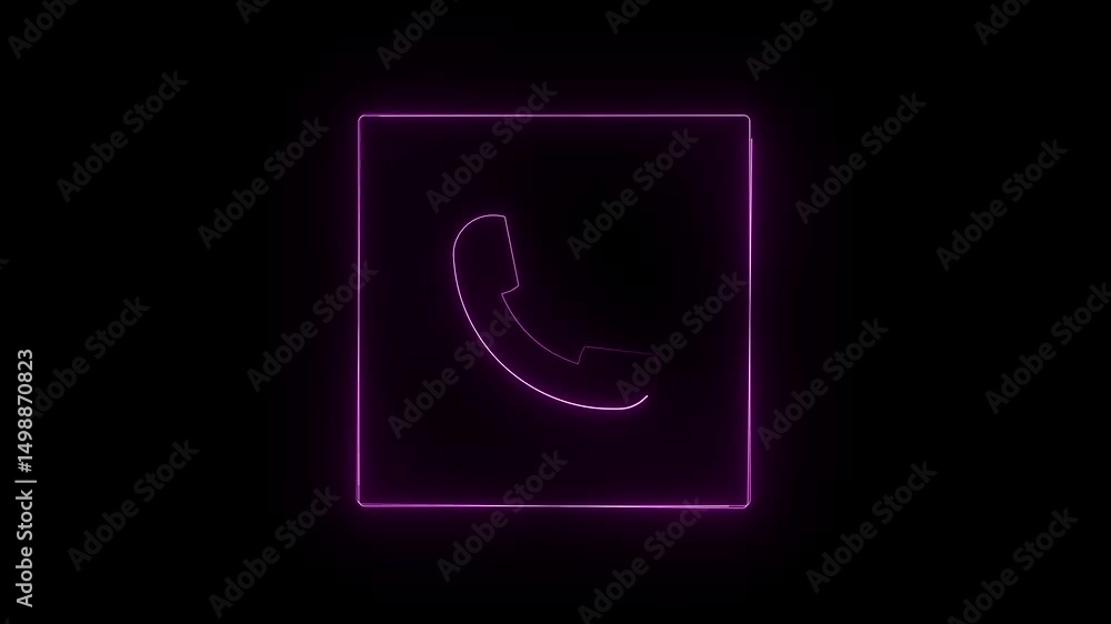 Animated neon incoming call symbol flashing with smooth loop and vibrant light, ideal for mobile UI design, overlays, and motion templates. Animated neon incoming call symbol flashing with smooth loop and vibrant light, ideal for mobile UI design, overlays, and motion templates.