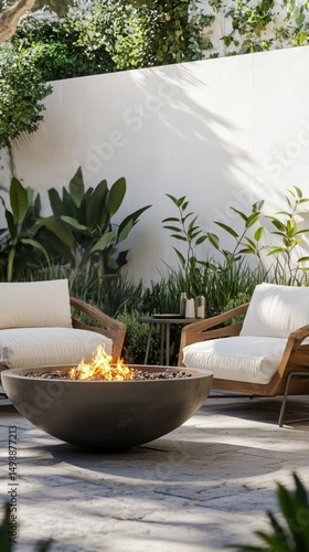 Serene Outdoor Patio with Fire Pit