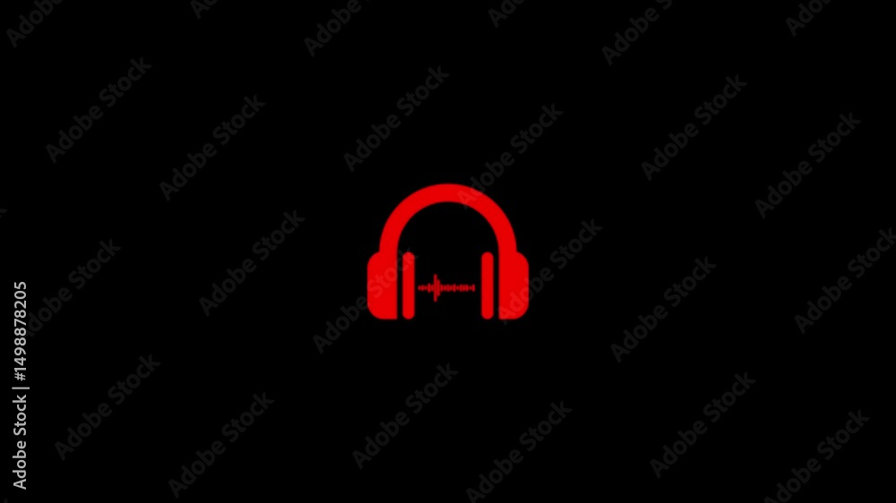 headphones icon animation. turquoise color headphones sign looped animation. Helpline chat logotype pictogram animation.
