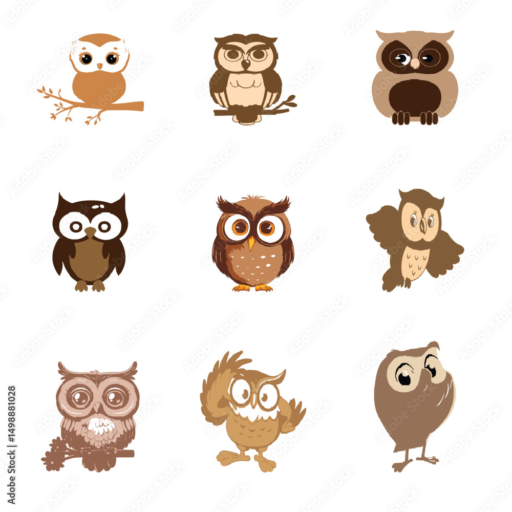 Obraz premium color owl vector 1