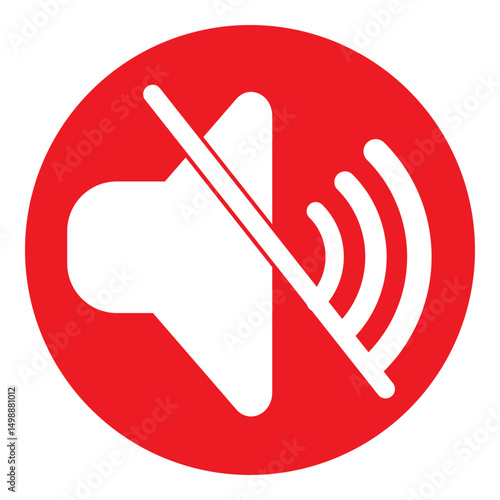mute sound red icon