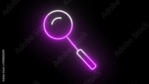 Wallpaper Mural Neon pink magnifying glass icon animation. Glowing search icon on dark background for digital ui, website, app interface, and tech visuals. Torontodigital.ca