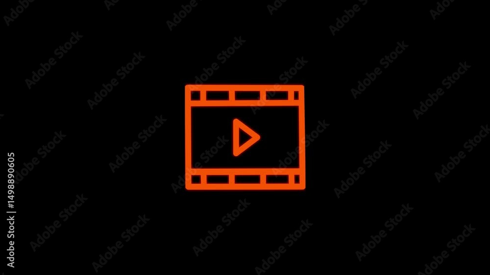 Animated play white line ui icon Animated play white line ui icon