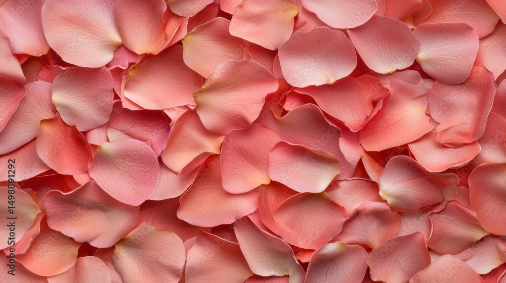 Fototapeta premium Close-up of a group of pink rose petals. the petals are arranged in a scattered manner, with some overlapping each other.