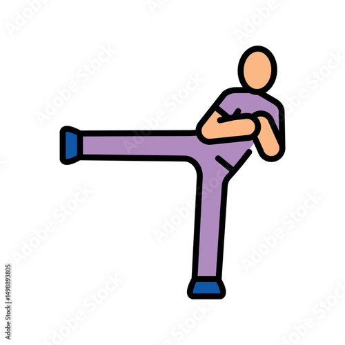 leg workout color line icon for digital and print projects.