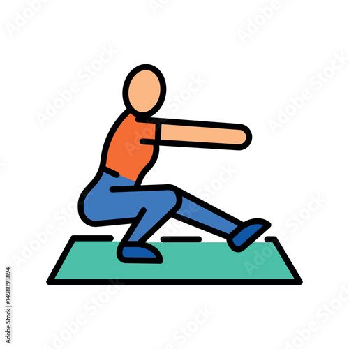 pistol squats color line icon for digital and print projects.