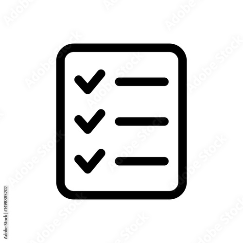 Check list icon. Checklist icon. Document icon, questionnaire symbol.
