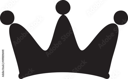 Black silhouette vector illustration of a person wearing a king crown icon, suitable for business symbol design