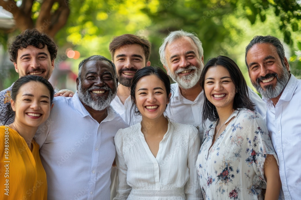 Group of cheerful friends enjoying a sunny day outdoors in a vibrant park while celebrating friendship and diversity together Group of cheerful friends enjoying a sunny day outdoors in a vibrant park while celebrating friendship and diversity together