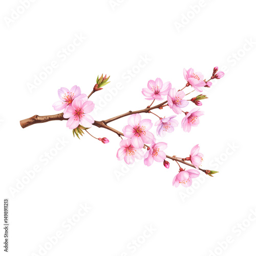 Ein schöner rosa Kirschblütenbaum blüht im Frühling auf