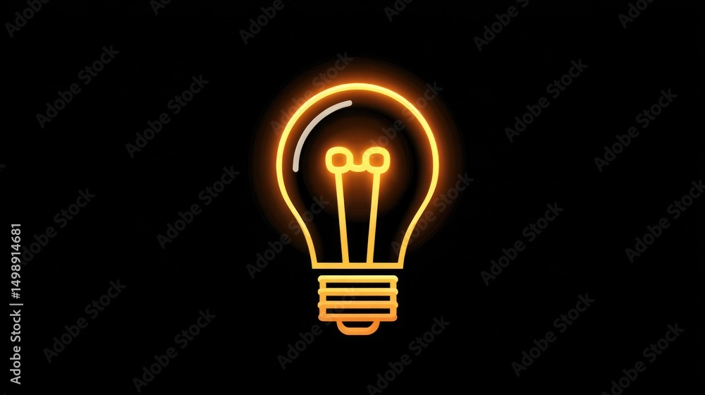 Neon light bulb graphic Neon light bulb graphic