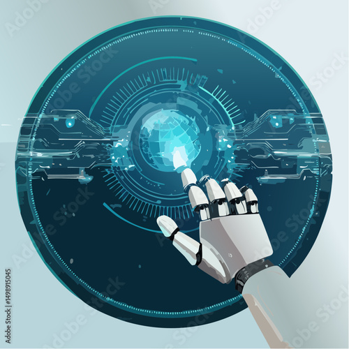 robotic hand touch banking networks connect banks