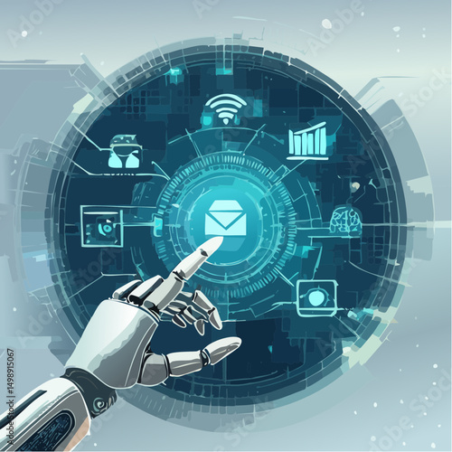 robotic hand touch banking networks connect banks