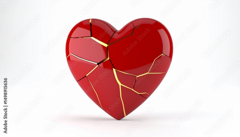 Fototapeta premium red heart on white background